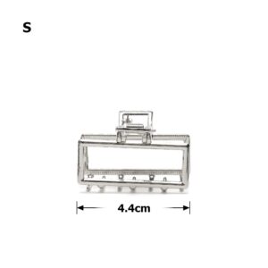 abb2b325-1e84-4cd8-a4aa-1be6168652bc.jpg Заколка/краб для волосся металева прямокутна 4,4 см срібна