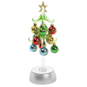 ac36b335-5439-4684-9563-7ce0ed49cca8.jpg Новорічний декор "Ялинка з іграшками" з LED на батарейках (3хААА), 25 см