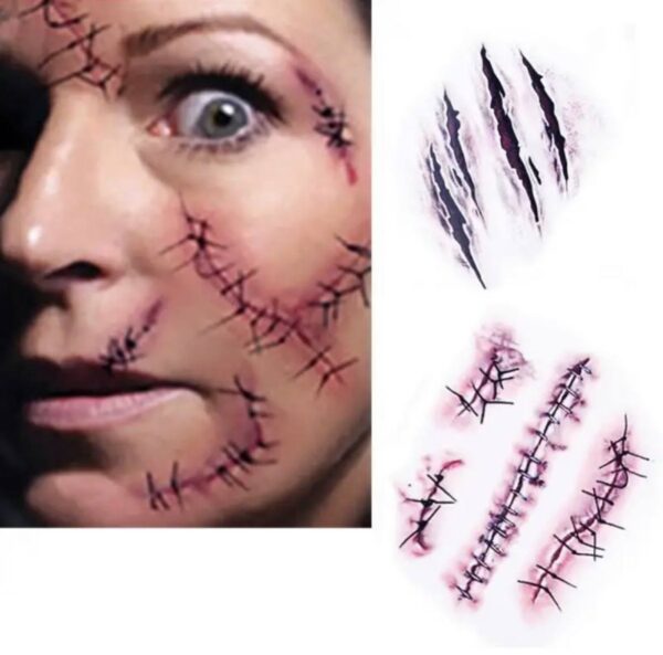 Тимчасове тату на Хелловін "Рани/ Порізи/ Шви" 1 лист