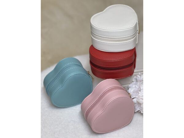 Скринька для прикрас з екошкіри "Серце" (9,5*8,5*5,5 см) мікс кольорів