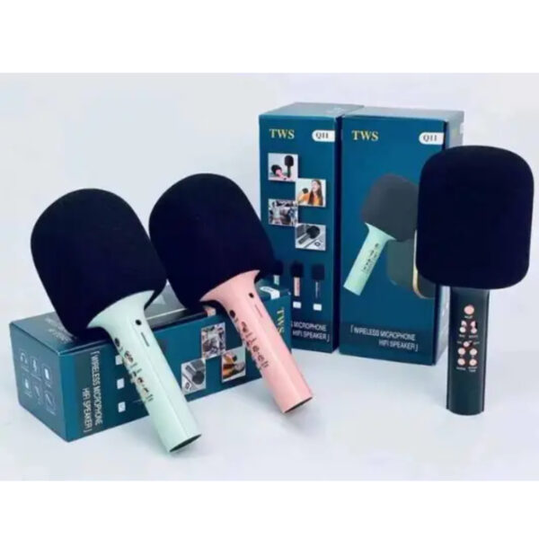 Бездротовий Світлодіодний Мікрофон "Караоке" з колонкою Q11 зміна голосу, microSD, USB, AUX