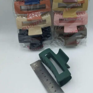 Заколка/краб для волосся пластикова прямокутна мікс кольорів 8 см