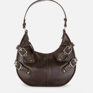 b0598bd0-da65-4749-9ee7-7221afb33ab8.jpg Сумочка-напівмісяць Primark Rita Ora з пряжками коричнева