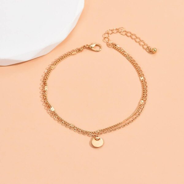 Прикраса на ногу ланцюжок подвійний золотий (1546)