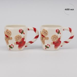 b11b0cd1-72a4-47f5-8cd6-d0fb5bb1b0d1.jpg Чашка керамічна Новорічна "Імбирна пара в червоному" 400 мл