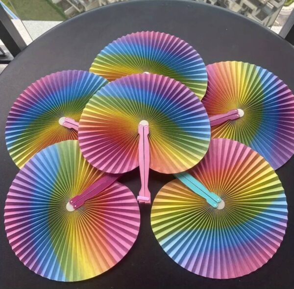 Віяло/ Опахало міні кругле паперове кольорове