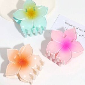 Заколка-краб для волосся «Тропічна квітка» L (7-8 см) 1 шт