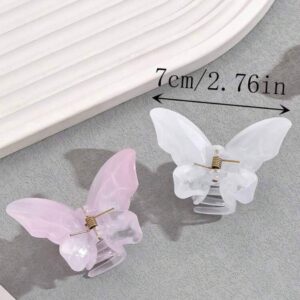 Заколка-краб для волосся "Метелик" M (7*6 см) однотонний