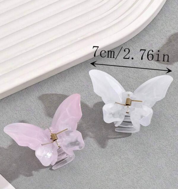 Заколка-краб для волосся "Метелик" M (7*6 см) однотонний