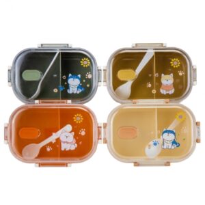 Ланч-бокс у стилі бенто на 2 відсіки з ложкою 20,5 см