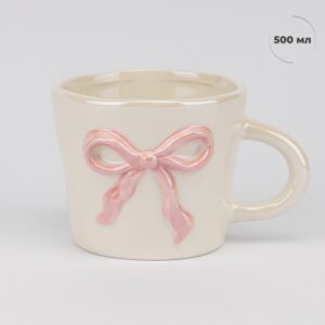 b33bf0a7-4b82-4300-bfe5-78feff2e36a5.jpg Чашка керамічна "Перламутровий бантик" 500 мл