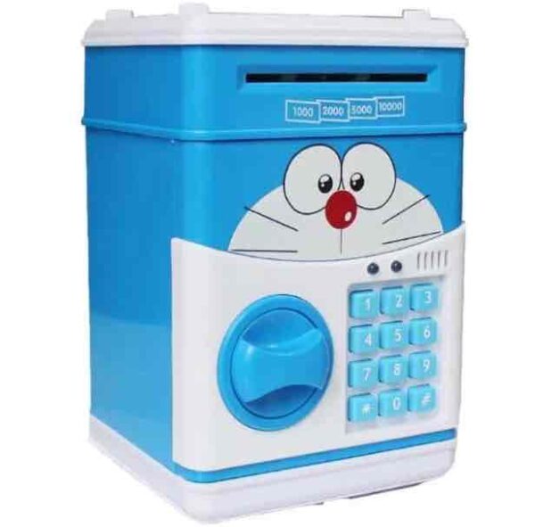 Скарбничка-сейф "Кіт Дореамон" з кодовим замком синя