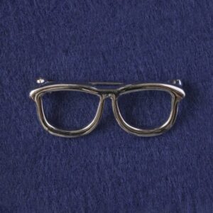 Брошка "Окуляри" сріблястий метал 16х40мм