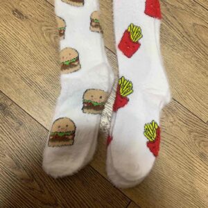 Шкарпетки домашні пухнасті Slouch Cosy "Fastfood" Primark високі мікс кольорів