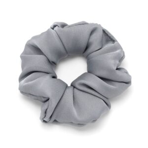 Гумка для волосся "Рюшечка" велика шовкова 11 см сіра