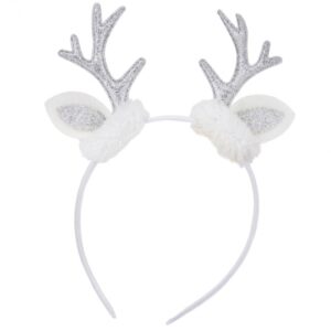 Обруч Новорічний "Сріблясті ріжки" білий