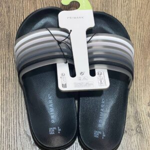 Шльопанці дитячі резинові Primark в полоску чорно-білі