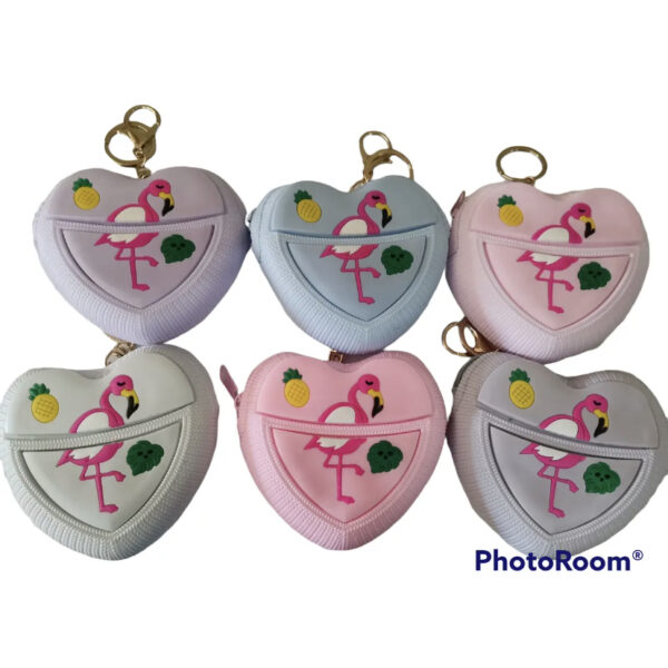 Гаманець силіконовий "Серце/Фламінго" силіконовий мікс кольорів