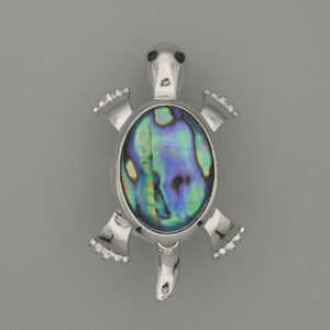 ba2afd49-48d1-493c-a551-dc91bf4a4169.jpg Брошка-кулон "Черепаха" Халіотіс 52х35 мм рухомі деталі сріблястий метал