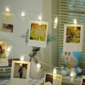 Гірлянда портативна "Прищепки" 3 м/ 20 LED (USB + батарейки) біле світло