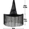 Капелюх відьми з бахромою чорний