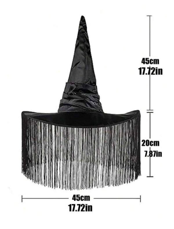 Капелюх відьми з бахромою чорний