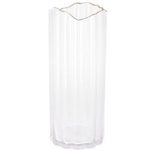 Ваза "Гетсбі" прозора із золотом 30 см