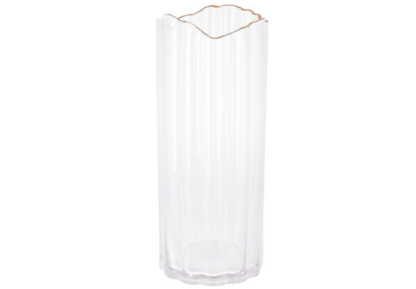 Ваза "Гетсбі" прозора із золотом 30 см