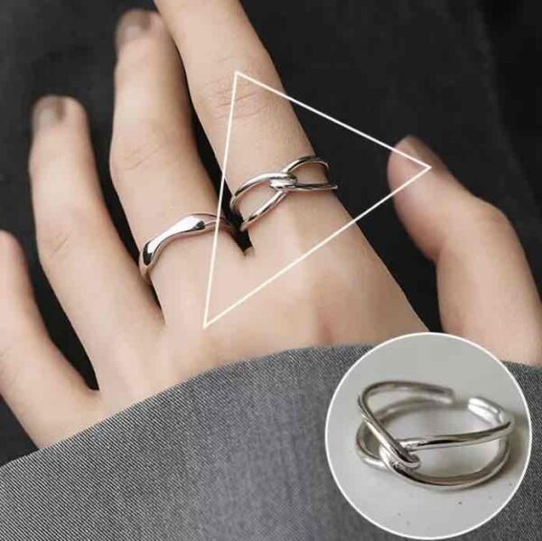 Каблучка жіноча "Геометрична" вісьмірка срібна (7381)