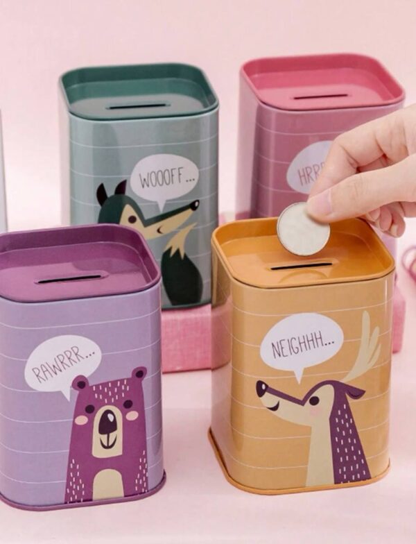 Скарбничка дитяча жестяна "Звірята" прямокутна