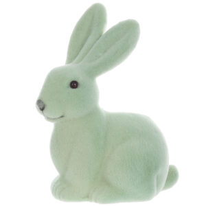 Фігурка "Кролик" 10*15 см з флоковим напиленням зелена
