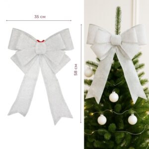 bc75535b-7d77-43ce-89a8-9120607f2d2d.jpg Бант декоративний 58*35 см блискучий срібний