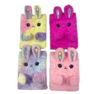 Блокнот А5 плюшевий JO "Зайчик" мікс 80 арк. клітинка