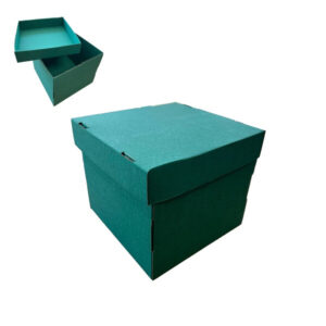 Коробка подарункова 22,5*22,5*20 см мікрогофра зелена