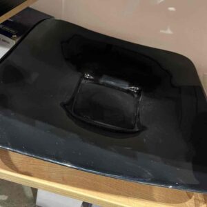 Ваза/ фруктовниця керамічна плоска квадратна чорна