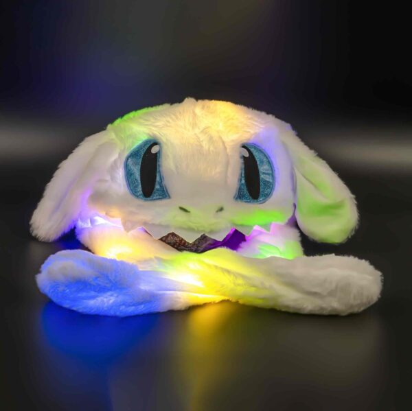 Шапка з рухливими вушками «Дракон Беззубик» та підсвіткою білий