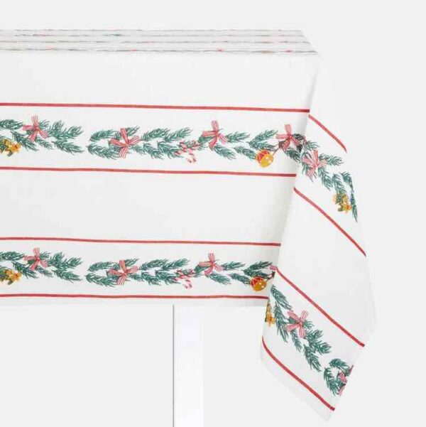Скатертина Новорічна Primark (140*180) біла з гілками ялини