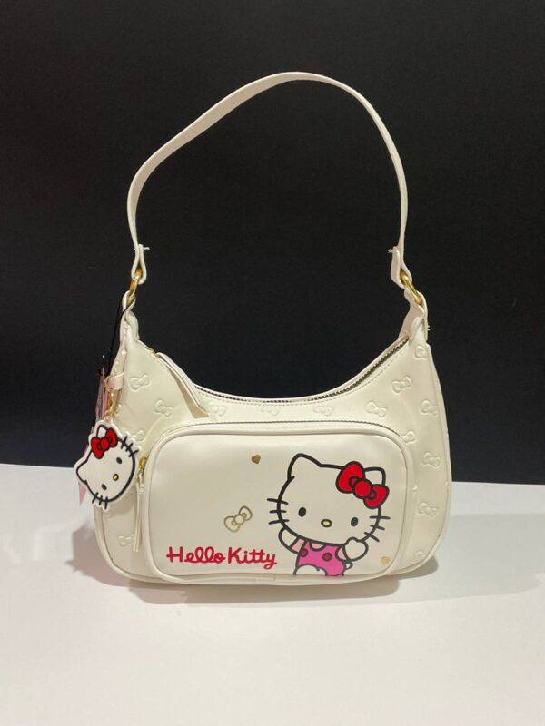 Сумочка "Hello Kitty" Primark з зовнішньою кишенею та брелком біла