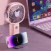 bf8d06f1-f636-432c-9b58-4ef9850d2ee0.jpg Вентилятор ручний/настільний акумуляторний з підставкою для телефона 3 швидкості 17х8 см OM227