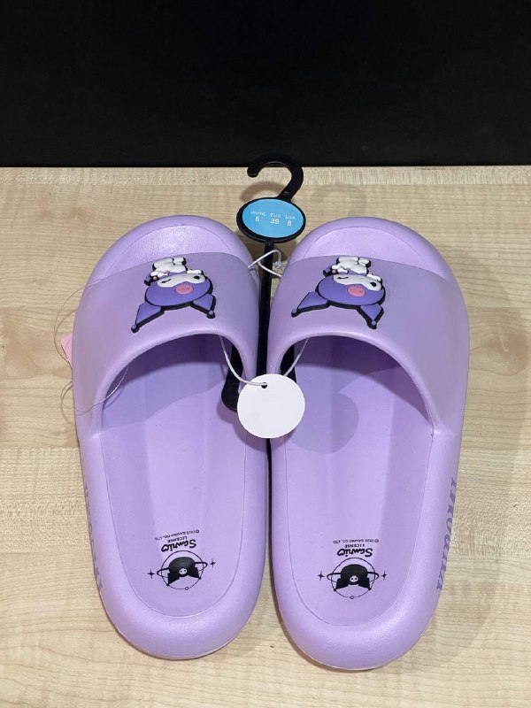 Шльопанці жіночі резинові Primark "Kuromi" товста підошва фіолетові