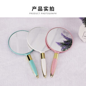 Дзеркало косметичне з ручкою в європейському стилі квадратне, блакитне