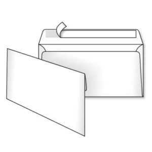 Конверт паперовий 110*220мм білий