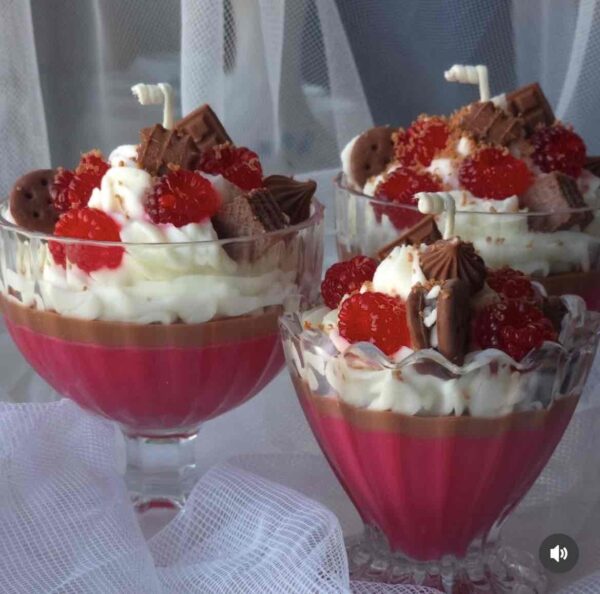 Свічка Solodka ароматична «Десерт малина» в склянці