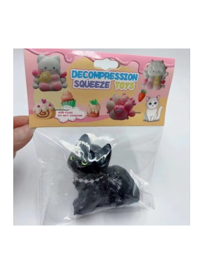Іграшка-антистрес сквіш "Чорне кошеня"