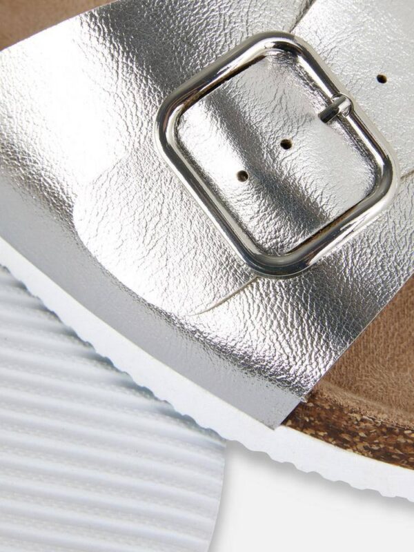 Шльопанці-Сандалі жіночі Primark з пряжкою срібні