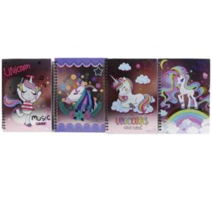 Блокнот А5 на спіралі "Єдиноріг" гологр. обкл 80 арк/ лінійка