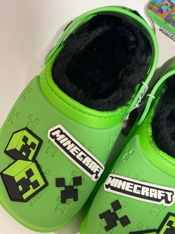 Шльопанці дитячі "Minecraft" Primark типу crocs з еко-хутром
