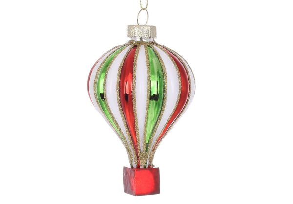 Ялинкова прикраса "Повітряна куля" 9,5 см (скло)