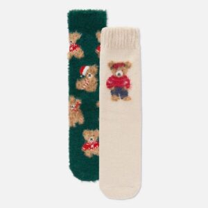 Шкарпетки домашні Cosy Socks "Новорічні ведмедики" (1 пара)