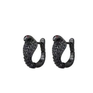 Сережки металеві "Змія" чорні (10451)